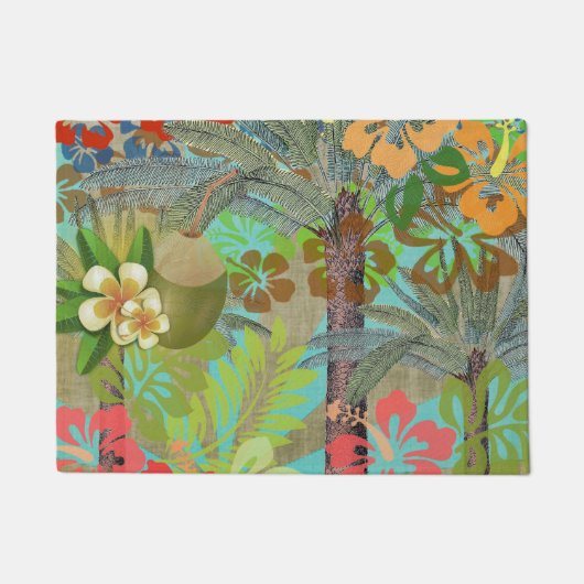Hawaii Flower Hula Floral Graphic Deurmat (Voorkant)