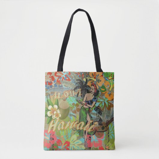 Hawaii Flower Hula  Floral Graphic Draagtas (Voorkant)