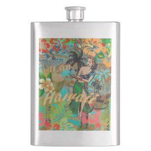 Hawaii Flower Hula  Floral Graphic Flacon