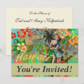 Hawaii Flower Hula  Floral Graphic Kaart (Voorkant / Achterkant)