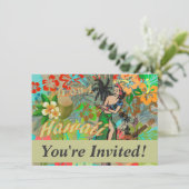 Hawaii Flower Hula  Floral Graphic Kaart (Staand voorkant)