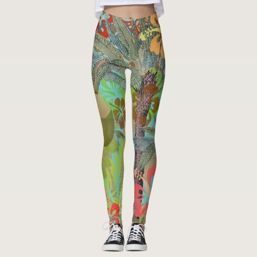 Hawaii Flower Hula Floral Graphic Leggings (Voorkant)