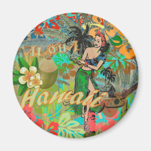 Hawaii Flower Hula Floral Graphic Magneet