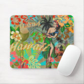 Hawaii Flower Hula Floral Graphic Muismat (Met muis)