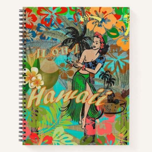 Hawaii Flower Hula  Floral Graphic Notitieboek (Voorkant)