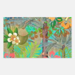 Hawaii Flower Hula Floral Graphic Rechthoekige Sticker