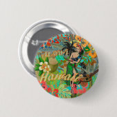 Hawaii Flower Hula Floral Graphic Ronde Button 5,7 Cm (Voorkant /achterkant)