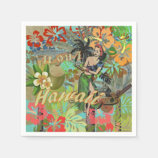 Hawaii Flower Hula Floral Graphic Servet (Voorkant)