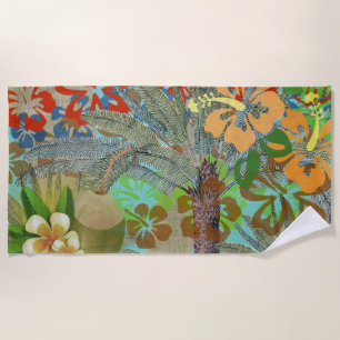 Hawaii Flower Hula Floral Graphic Strandlaken