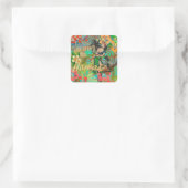 Hawaii Flower Hula Floral Graphic Vierkante Sticker (Tas)