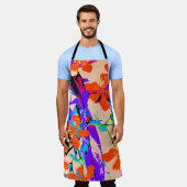 Hawaii Flowers Pink en Paars Schort (Gedragen)