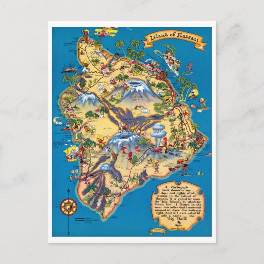 Hawaii Funny Map Briefkaart (Voorkant)