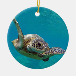 Hawaii Green Zee Turtle - Honu Keramisch Ornament