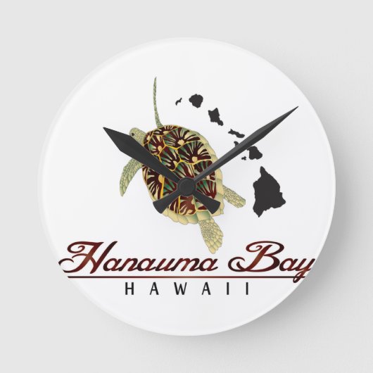 Hawaii Green Zee Turtle Ronde Klok (Voorkant)
