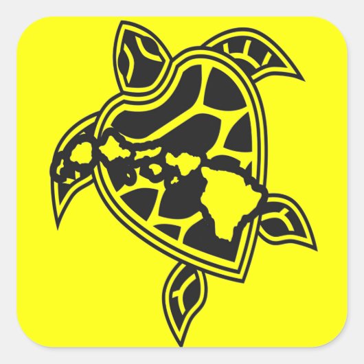 Hawaii Green Zee Turtle Vierkante Sticker (Voorkant)