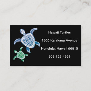 Hawaii Green Zee Turtle Visitekaartje