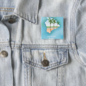 Hawaii groot eiland vierkante button 5,1 cm (In situ)