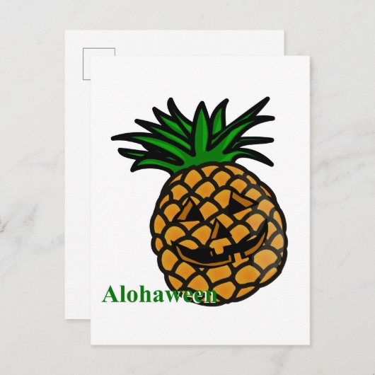 hawaii halloween ananappelsap uitnodiging briefkaart (Voorkant / Achterkant)