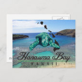 Hawaii Hanauma Bay Turtle - Honu Briefkaart (Voorkant / Achterkant)