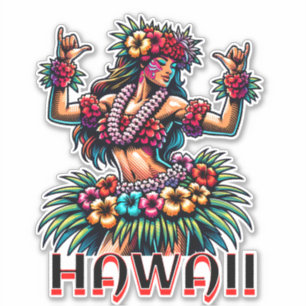 Hawaii   Hawaiian Hula Dancer Sticker