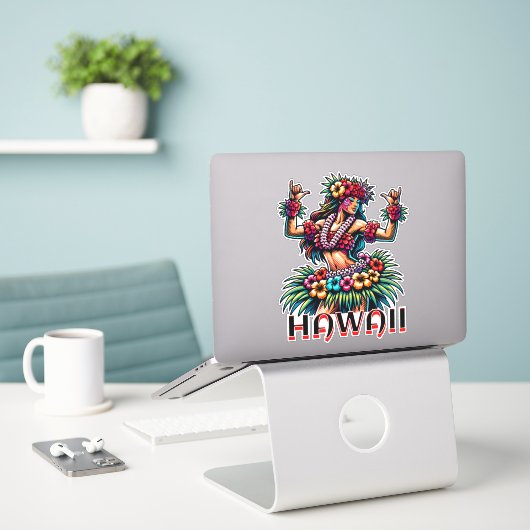 Hawaii | Hawaiian Hula Dancer Sticker (Laptop op bureau)