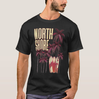 Hawaii Hawaiian Island North Shore Surfboard Vinta T-shirt