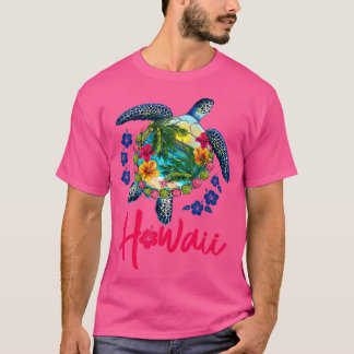 Hawaii Hawaiian Zee Turtle Hibiscus Summer Vacati T-shirt
