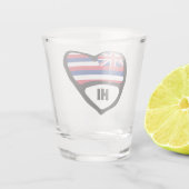 Hawaii, HI-vlag op het hart, warm glas (Achterkant)