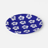 Hawaii Hibiscus blauw-wit Papieren Bordje (Gekanteld)
