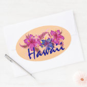 Hawaii hibiscus bloemen perzik stickers (Envelop)