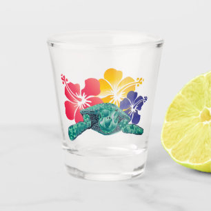 Hawaii hibiscus bloesschildpad Shot glass Shot Glas