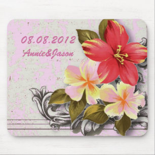 hawaii hibiscus florale tropische bruiloft muismat