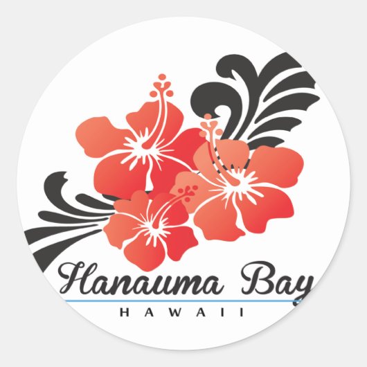 Hawaii Hibiscus Flowers Ronde Sticker (Voorkant)