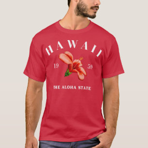 Hawaii Hibiscus op donker T-shirt