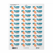 Hawaii Hibiscus & Summer Clouds Customizable Etiket (Full Sheet)