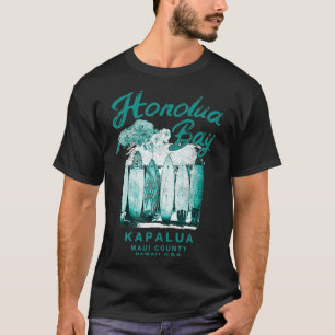Hawaii Honolua Bay Maui Hawaïaans Surfen T T-shirt