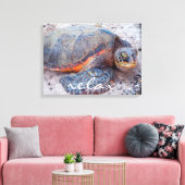 Hawaii Honu Zee Turtle Beach Close-up Foto Relax Canvas Afdruk (Insitu (Woonkamer))