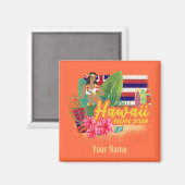 Hawaii Hula Dancer Retro Pacific  Souvenir Magneet (Voorkant / Achterkant)