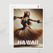 Hawaii Hula Dancer Travel Briefkaart (Voorkant / Achterkant)