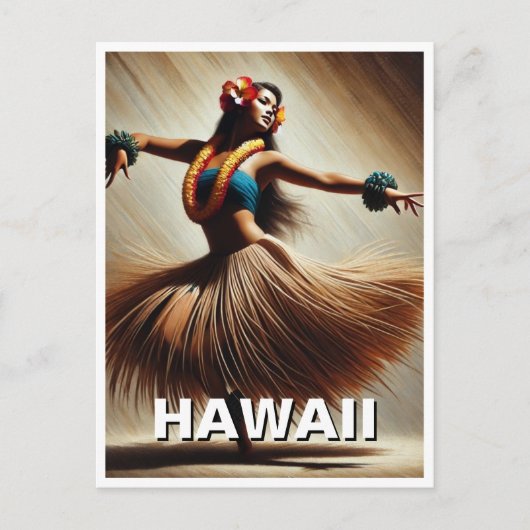 Hawaii Hula Dancer Travel Briefkaart (Voorkant)