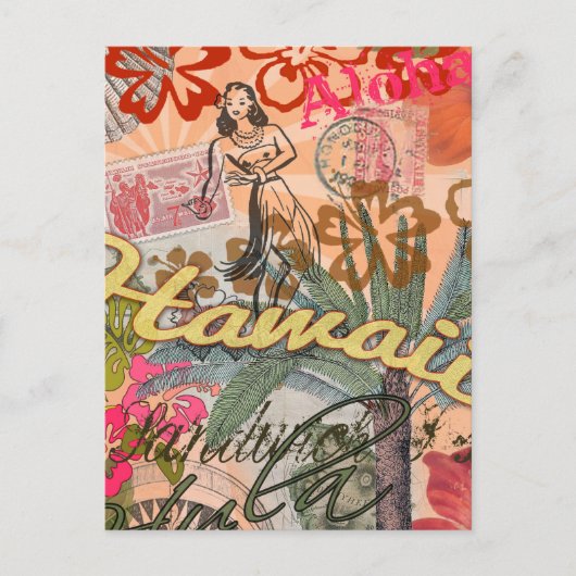 Hawaii Hula Travel Flower  Briefkaart (Voorkant)