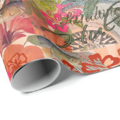 Hawaii Hula Travel Flower Cadeaupapier (Rol Hoek)