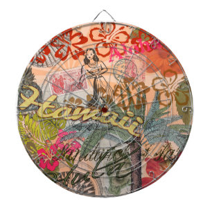 Hawaii Hula Travel Flower  Dartbord