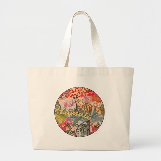 Hawaii Hula Travel Flower  Grote Tote Bag (Voorkant)