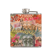 Hawaii Hula Travel Flower  Heupfles (Achterkant)