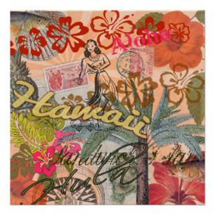 Hawaii Hula Travel Flower Perfect Poster