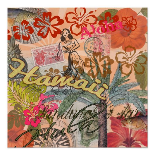 Hawaii Hula Travel Flower  Perfect Poster (Voorkant)