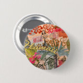 Hawaii Hula Travel Flower  Ronde Button 5,7 Cm (Voorkant /achterkant)