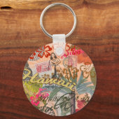 Hawaii Hula Travel Flower Sleutelhanger (Voorkant)