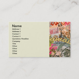 Hawaii Hula Travel Flower Visitekaartje